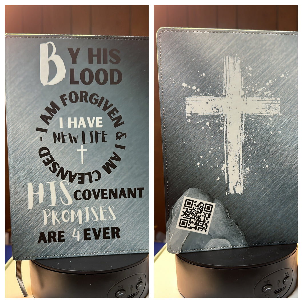 By his Blood I am Forgiven Grey Notebook