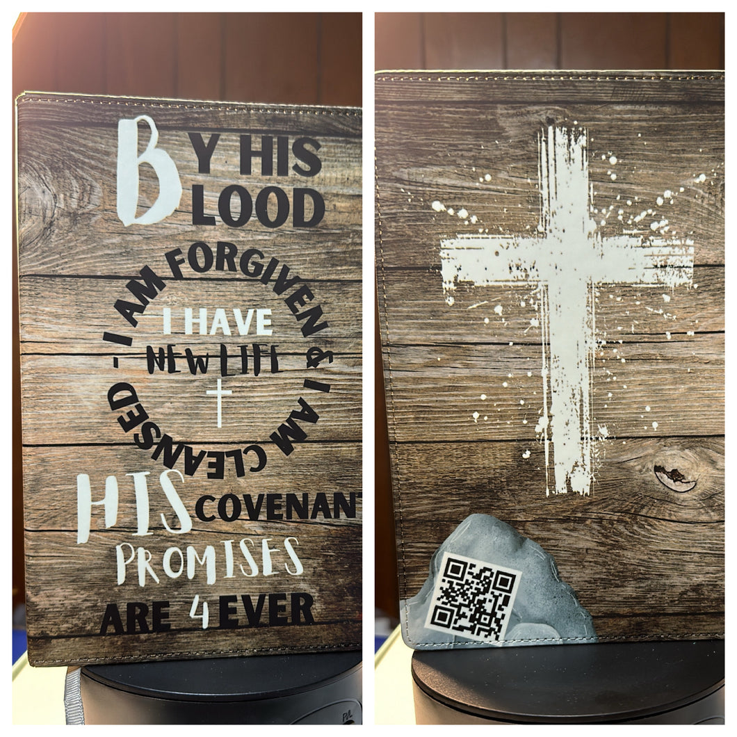 By his Blood I am Forgiven Wood Grain Notebook