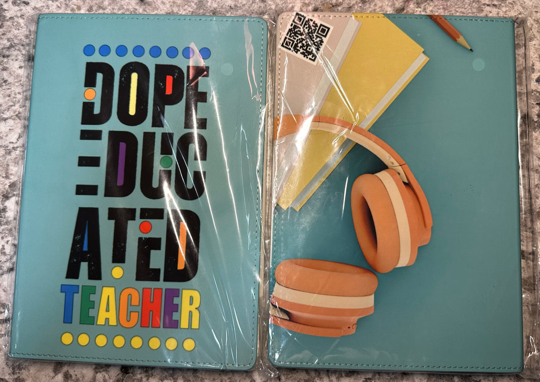 Dope Educated Teacher Notebook w/ headphones