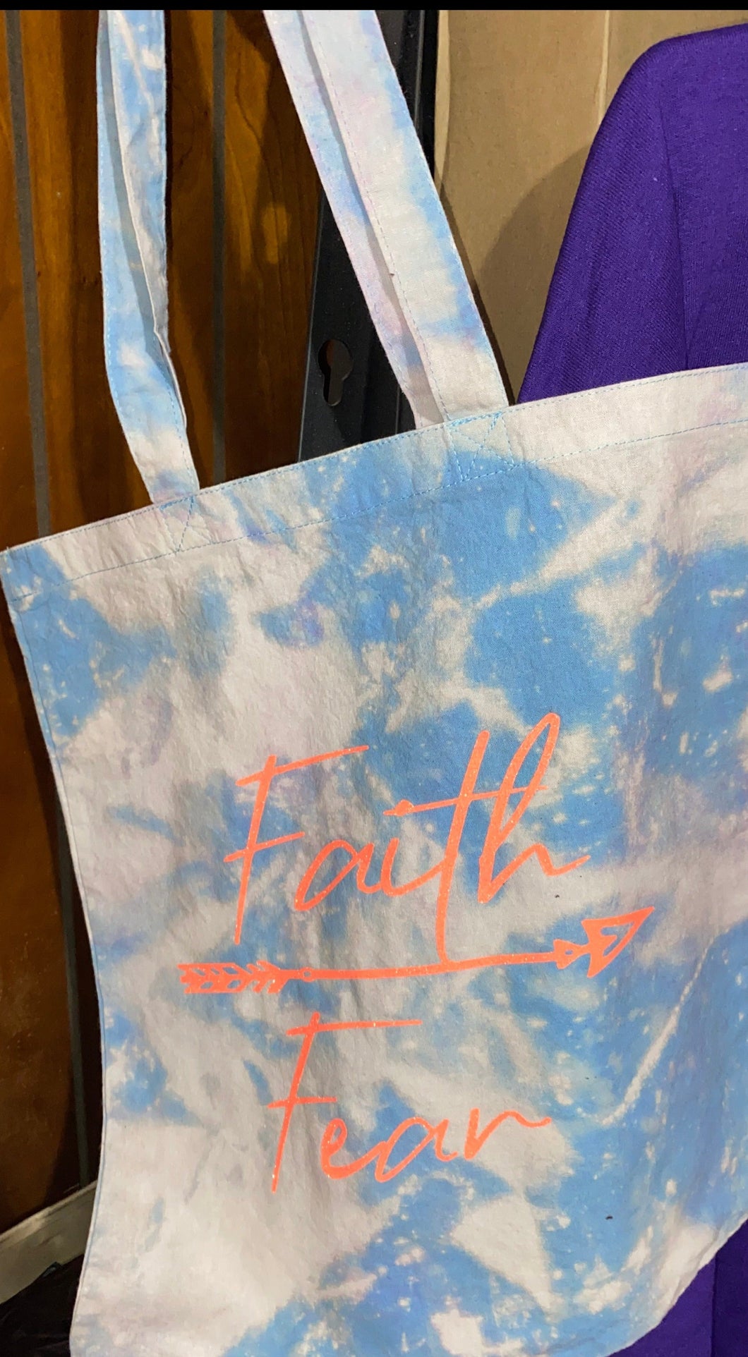 BLEACHED Tote bag - Faith Favor Determination