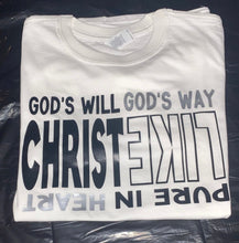 Load image into Gallery viewer, CHRISTLIKE God&#39;s Will God&#39;s Way Pure in HEART ADULT Unisex short sleeve
